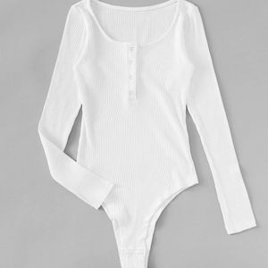 SHEIN white ribbed body suit